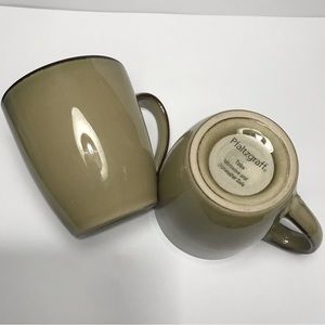 Set of 2 PFALTZGRAFF Everyday TAOS Coffee Mug Tea Cup Stoneware Brown Tan 12oz.